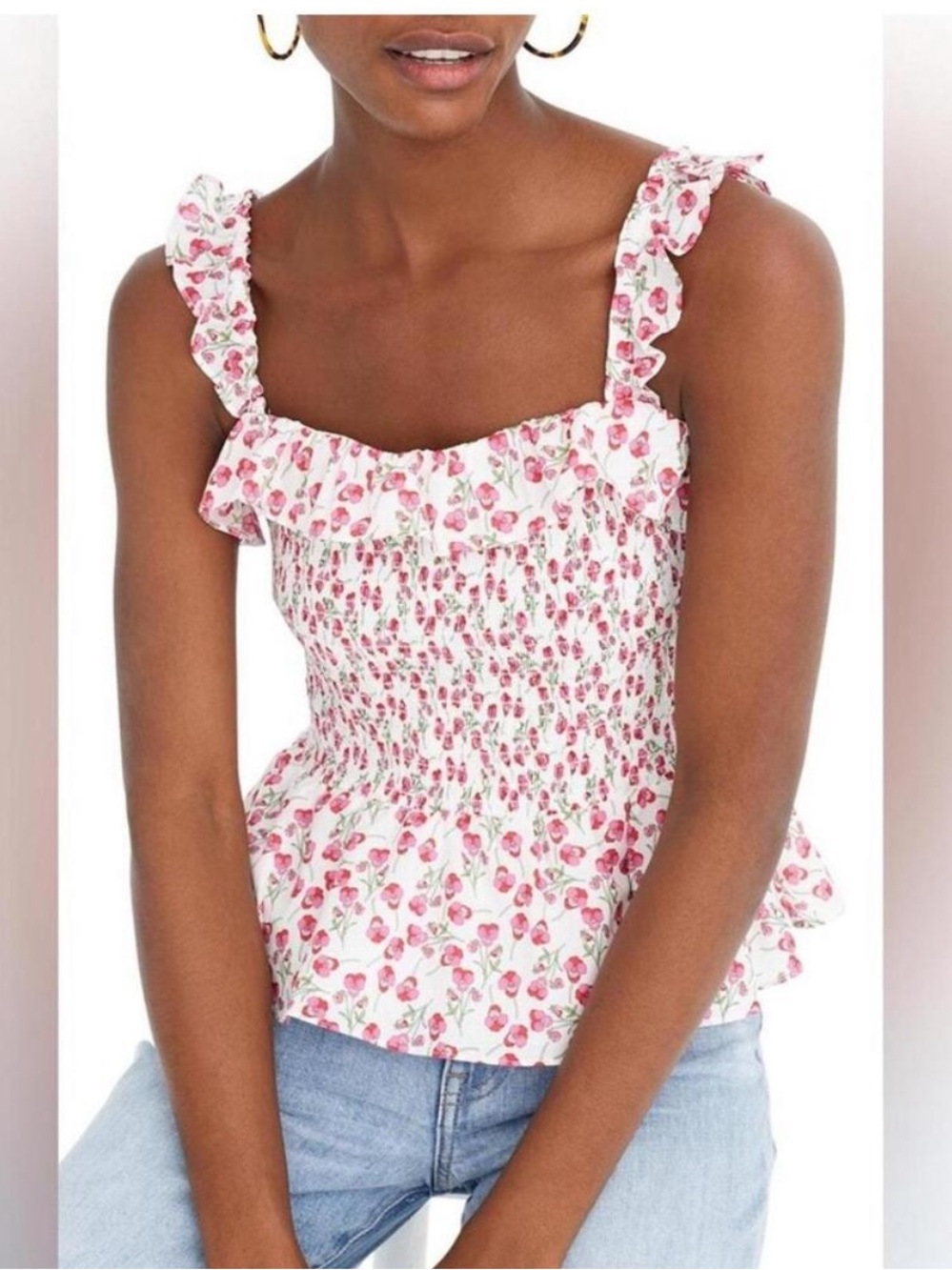 Like New! Smocked Ruffle Top in Liberty Ros Floral size Small - SOLD OUT ONLINE